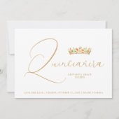 XVs Sophisticated Colorful Tiara & Elegant Script Save The Date (Vorderseite)