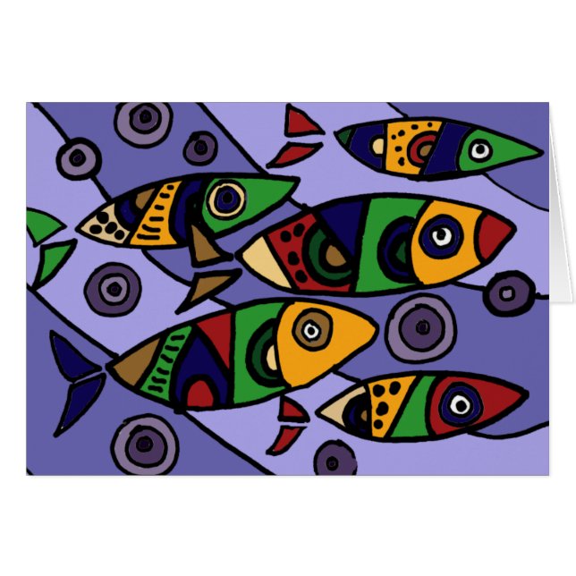 XX abstrakte Kunst-Fische (Vorderseite (Horizontal))