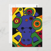 XX - Abstrakte Kunst in Hippo Postkarte (Vorne/Hinten)