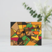 XX - Abstrakte Kunsttiere und Musik Postkarte (Stehend Vorderseite)