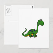 XX - Adorable Niedliche Dinosaurier-Cartoon Postkarte (Vorne/Hinten)
