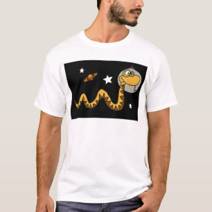 XX Astronauten-Schlangen-Cartoon T-Shirt