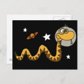 XX - Astronautenschlange-Cartoon Postkarte (Vorne/Hinten)