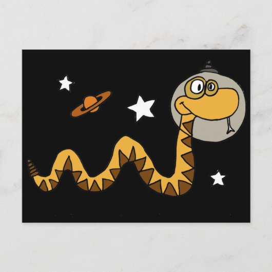 XX - Astronautenschlange-Cartoon Postkarte (Vorderseite)