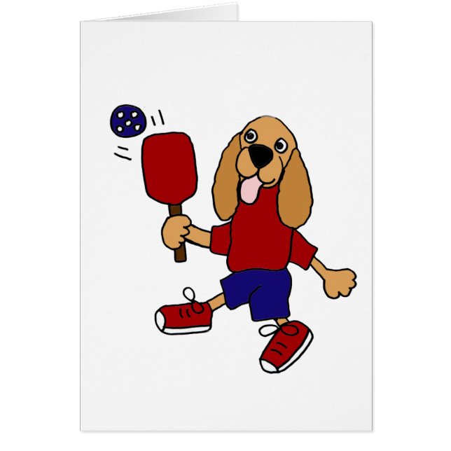XX Cockerspaniel, der Pickleball Cartoon spielt (Vorne)