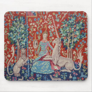 XX Dame und der Einhorn-Tapisserie-Kunst-Entwurf Mousepad