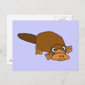 XX - Duck Billed Platypus Cartoon Postkarte (Vorne/Hinten)