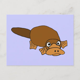 XX - Duck Billed Platypus Cartoon Postkarte