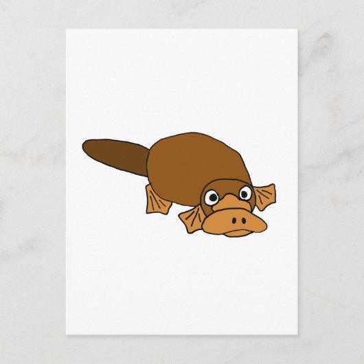 XX - Duck Billed Platypus Cartoon Postkarte (Vorderseite)