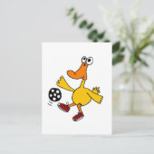 XX - Duck Playing Soccer Cartoon Postkarte (Stehend Vorderseite)