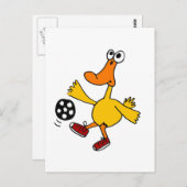 XX - Duck Playing Soccer Cartoon Postkarte (Vorne/Hinten)