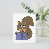 XX. Eichhörnchen Buchleser Cartoon Postkarte (Stehend Vorderseite)