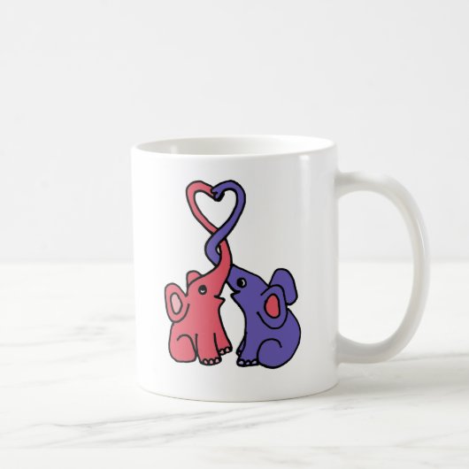 XX Elefant-Liebe-Cartoon Kaffeetasse (Rechts)