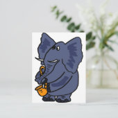 XX - Elefantenspiel Saxophon Postkarte (Stehend Vorderseite)