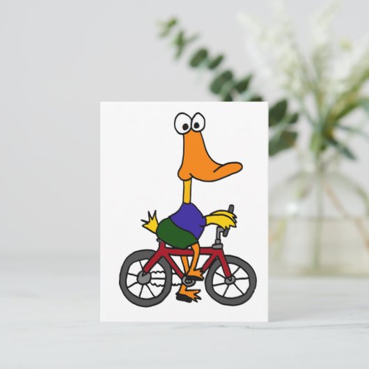 XX- Entenfahrrad-Cartoon Postkarte (Stehend Vorderseite)