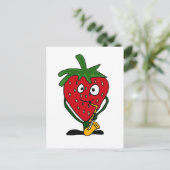 XX - Erdbeeren spielen Saxophon Postkarte (Stehend Vorderseite)