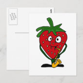 XX - Erdbeeren spielen Saxophon Postkarte (Vorne/Hinten)