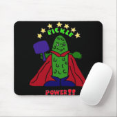 XX Essiggurken-PowerSuperhero Pickleball Cartoon Mousepad (Mit Mouse)