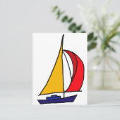 XX - farbiges Segelboot Postkarte (Stehend Vorderseite)