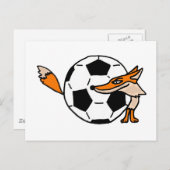 XX- Fox Hinter einem Fußballball Kunst Postkarte (Vorne/Hinten)