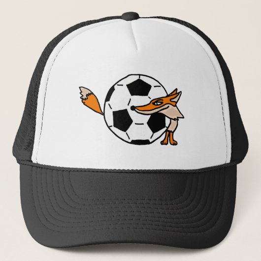 XX- Fox Hinter einem Fußballball Kunst Truckerkappe (Vorderseite)