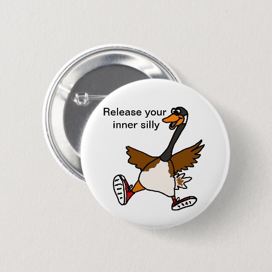 XX Freigabe Ihr inneres albernes - Gans Button (Vorne & Hinten)