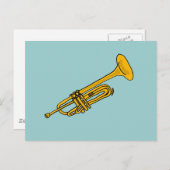 XX - Fun Trumpet-Cartoon Postkarte (Vorne/Hinten)