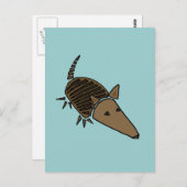 XX - Funky Armadillo Art Postkarte (Vorne/Hinten)