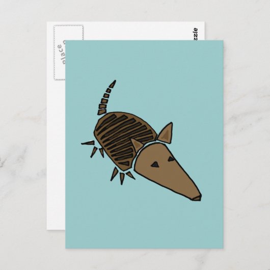 XX - Funky Armadillo Art Postkarte (Vorne/Hinten)