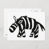XX - Funky Primitive Art Zebra Postkarte (Vorne/Hinten)