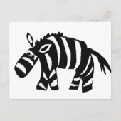 XX - Funky Primitive Art Zebra Postkarte (Vorderseite)