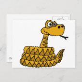 XX - Funky Rattlesnake Cartoon Postkarte (Vorne/Hinten)