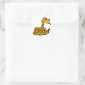 XX - Funky Rattlesnake Cartoon Quadratischer Aufkleber (Tasche)