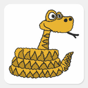 XX - Funky Rattlesnake Cartoon Quadratischer Aufkleber