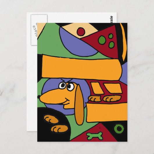 XX - Funny Abstrakt Art Dackel Postkarte (Vorne/Hinten)