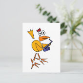 XX - Funny Chicken Playing Saxophon Abstrakt Art Postkarte (Stehend Vorderseite)