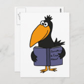 XX. Funny Crow Reading Book Cartoon Postkarte (Vorne/Hinten)