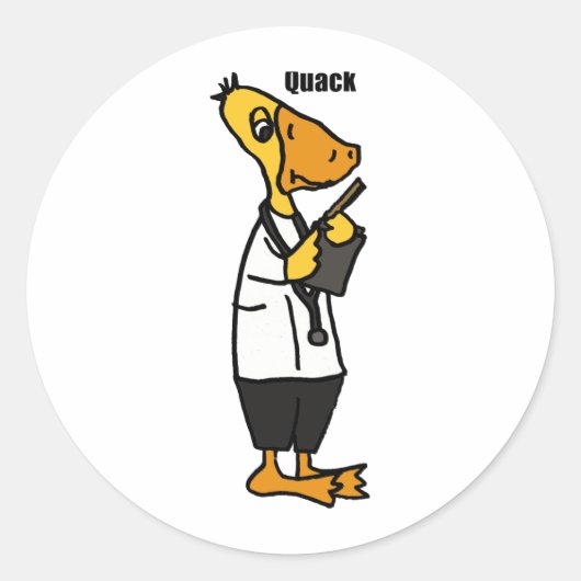 XX- Funny Duck Doctor Runder Aufkleber (Vorderseite)