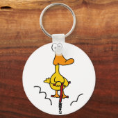 XX - Funny Duck on Pogo Stick Schlüsselanhänger (Vorderseite)