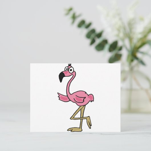 XX- Funny Flamingo Postkarte (Stehend Vorderseite)