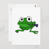 XX - Funny Frog Playing Clarinet Postkarte (Vorne/Hinten)