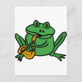 XX - Funny Frog Playing Saxophon Postkarte (Vorderseite)