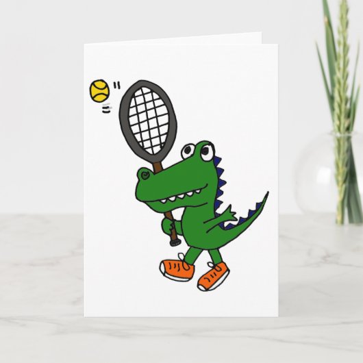 XX - Funny Gator spielt Tennis Karte (Vorderseite)
