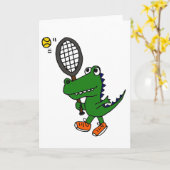 XX - Funny Gator spielt Tennis Karte (Gelbe Blume)