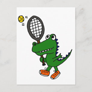 XX - Funny Gator spielt Tennis Postkarte