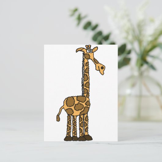 XX - Funny Giraffe Cartoon Postkarte (Stehend Vorderseite)