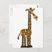 XX - Funny Giraffe Cartoon Postkarte (Vorne/Hinten)