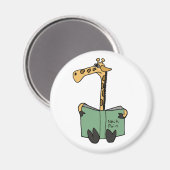 XX - Funny Giraffe Reading Neck Pain Book Cartoon Magnet (Vorderseite/Rückseite)