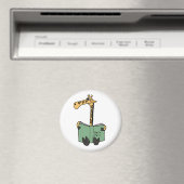 XX - Funny Giraffe Reading Neck Pain Book Cartoon Magnet (In Situ (Geschirrspüler))