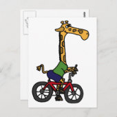 XX- Funny Giraffe Reiten Fahrrad Cartoon Postkarte (Vorne/Hinten)